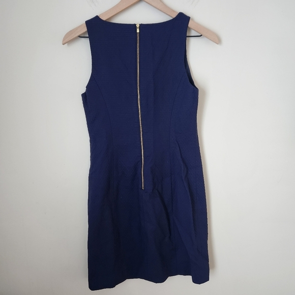 Lilly Pulitzer | Gabby 100% Cotton Beaded Shift Dress True Navy Blue - Size 0 - Picture 7 of 12